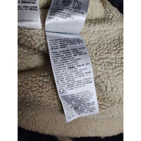 Levi's Blue Denim Sherpa Trucker Jacket Sz XL - Picture 7 of 7